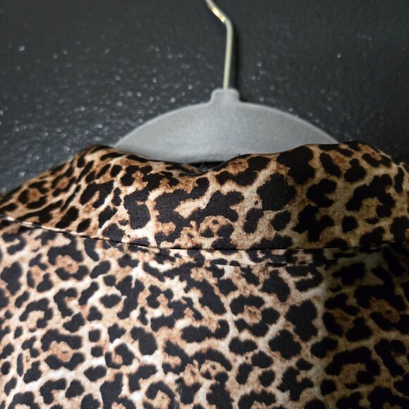 Rachel Zoe Womens Leopard Print Button-Up Blouse Medium - Picture 11 of 11
